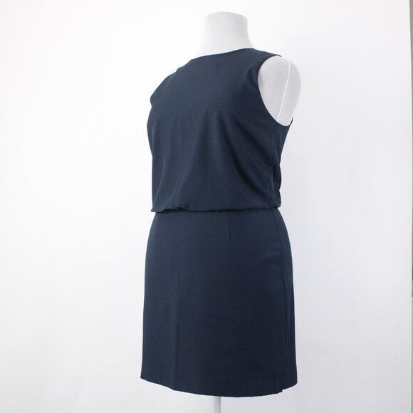 Banana Republic Dress $90 Sz 14 Navy Blue Sleeveless Polyester Spandex Dress - Picture 4 of 13